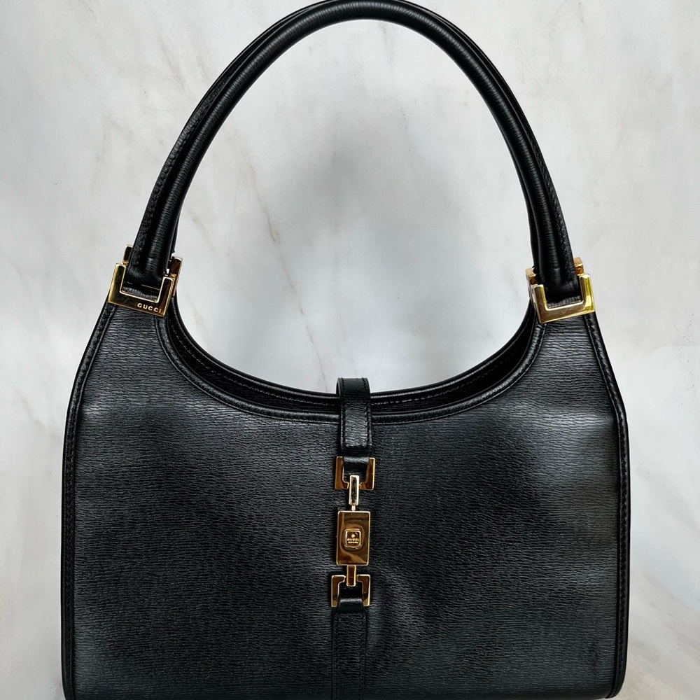 Gucci Jackie Bardot Leather Shoulder Bag